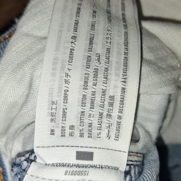 Abercrombie The Dad High Rise Curve Love Medium Wash Distressed Jeans 10 - Picture 5 of 8